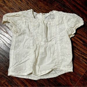 Sonoma Life and Style Baby Girl 18m White Embroidery top lace detail & buttons